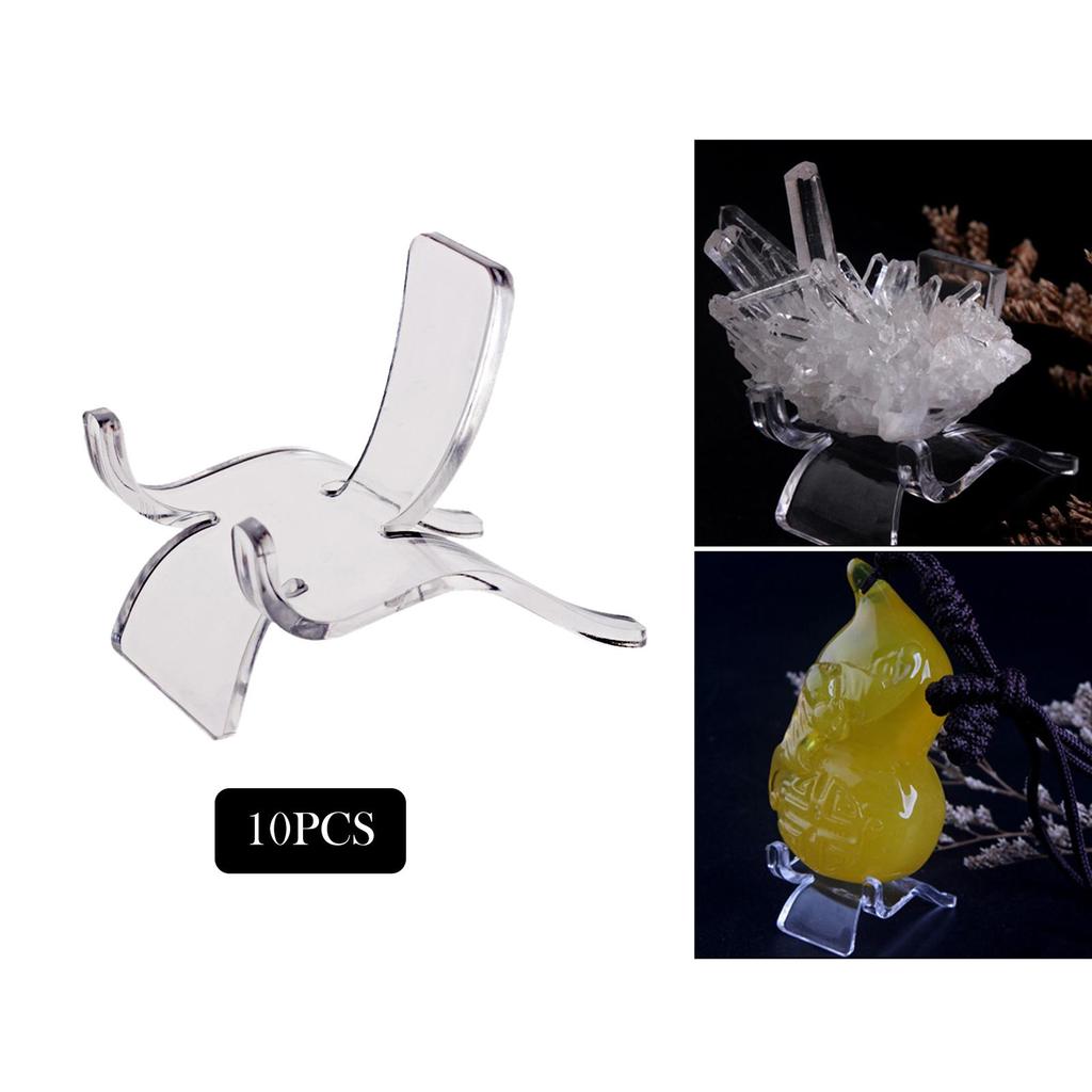 1 Acrylic Triangle Display Holder, Clear Plastic Easel Stands for Rock Mineral Agate