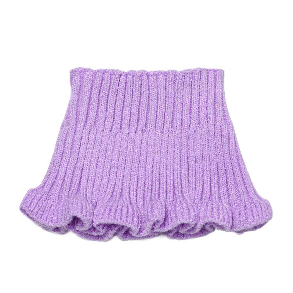 Winter Solid Color Ruffle Autumn Knitted Scarf Women Bib Neck Guard Korean Style Fake Collar