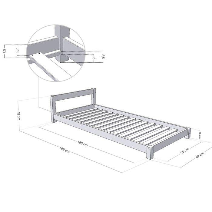 Lit enfant DREAMY 90 x 180 bleu marine