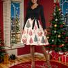 Women's Casual Fashion Long Sleeve Christmas Graphic Printed Vintage Long Dresses
