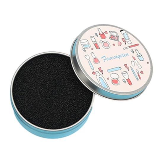 Очиститель для кистей для макияжа, коробка для чистки кистей для теней для век, румян, быстрое удаление цвета, металлическая коробка с переключателем