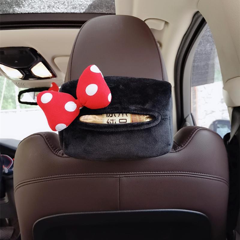 Cute Cartoon Car Pillow Red Dot Bow Universal Auto Seat Headrest Neck Waist Support Seatbelt Cover Car Accessories for Women