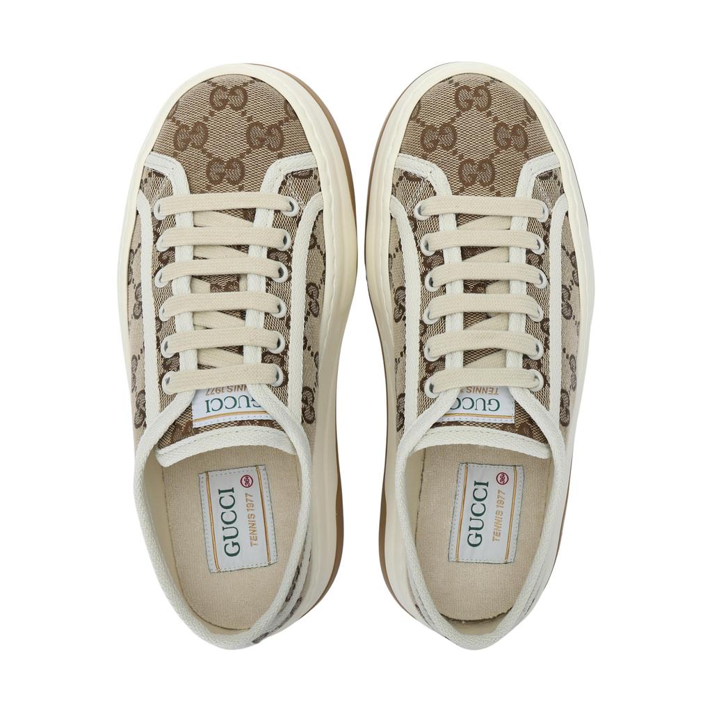 Gucci Womens GG Sneaker 'Interlocking G - Beige' (women's sizes) Ebony / Beige Canvas Shoes 746766 20Q20 9745