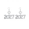 Rhinestone Happy New Year Earrings Fashion Stud Earrings Trendy 2027 Digital Earrings  New Year