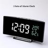 Mirror Digital Alarm Clock TEMP Date 3 Levels Brightness 3 Alarms Unlimited Snooze Table Clock 12/24H Night Mode LED Digital Clock
