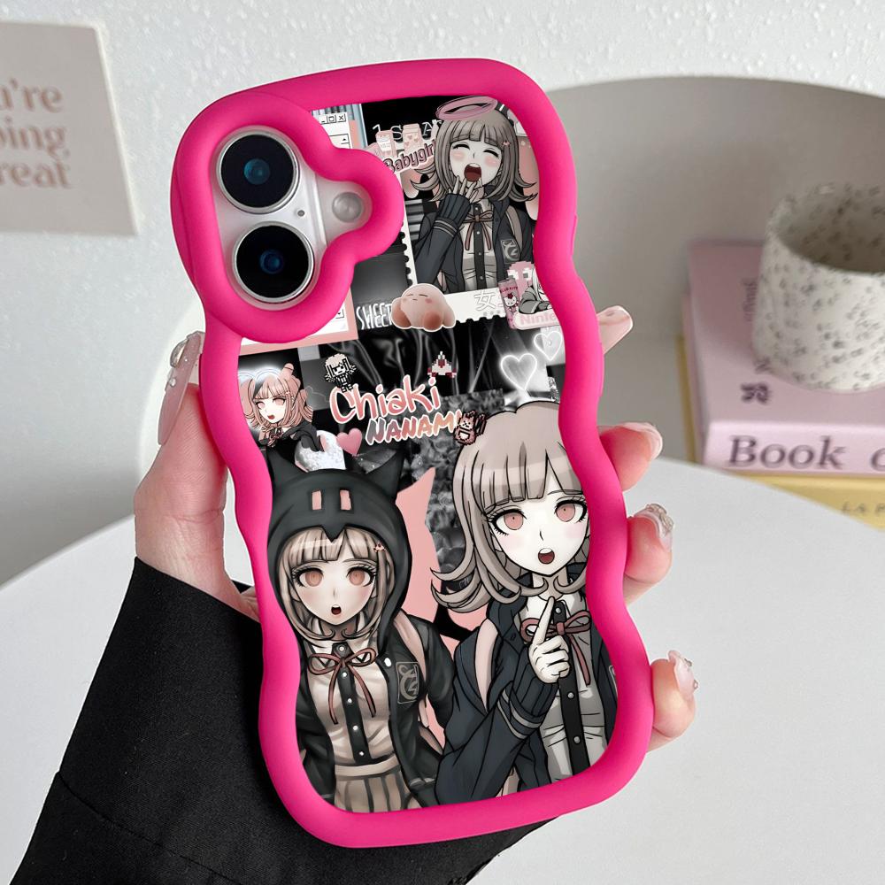 Чехол для телефона Danganronpa Чиаки Нанами для iPhone 17 16 15 14 13 12 11 Air Pro Max Plus Красный Мягкий ТПУ Покрытие с Волнистым Краем