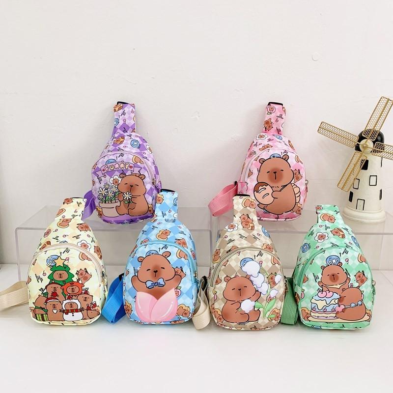 Printing Capybara Children Crossbody Bag Cartoon Casual Outdoor Bag Shoulder