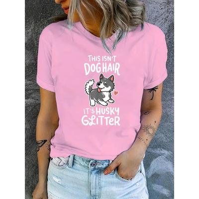 Футболка с изображением собаки породы хаски, женская футболка, подарочные футболки для владельцев щенков, женские
