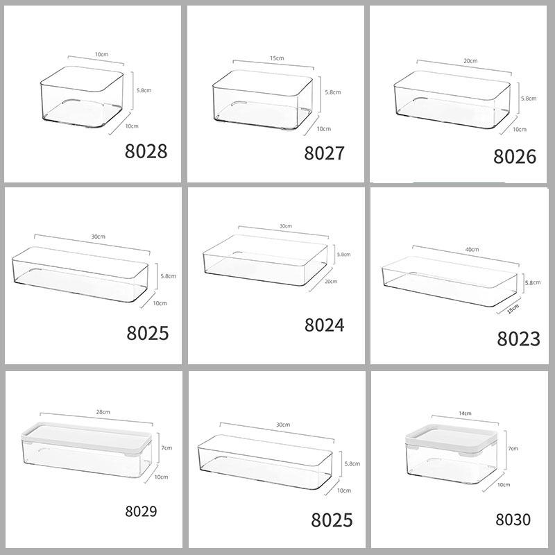 Transparent Acrylic Desktop Storage Box: Rectangular Mirror Cabinet for Cosmetics, Stationery, or Kitchen Essentials