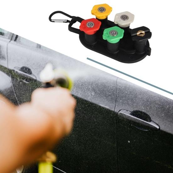 Набор распылительных насадок, насадки для мойки под давлением с держателем насадки, универсальный комплект быстроразъемных металлических насадок для полива растений, мойки автомобилей