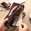 High Quality Fashion Mens and Womens Cell Phone Wallet Card Holder Purse Zipper Large Capacity Long Clutch Wallets for Men with Hand Strap