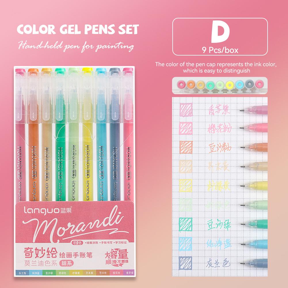 9 шт./кор. набор цветных гелевых ручек Morandi 0,5 мм чернильная ручка для письма для студентов школьные принадлежности канцелярские принадлежности