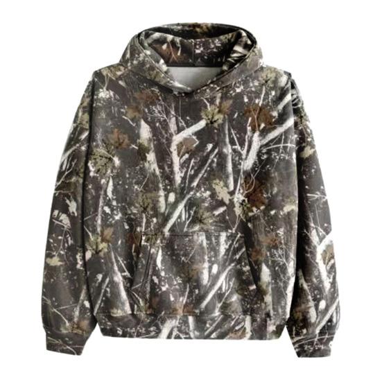 Женская толстовка с капюшоном на осень-зиму с большим передним карманом и принтом 3D Maple Loose