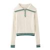 Spring 2025 Women's Slim Fit Knitwear with Eight-Strand Braid Lapel