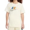 Nike Sportswear Breathable Comfortable Round Neck Pullover Short Sleeve T-Shirt Kids Tops Coconut-Milk FZ5178-113