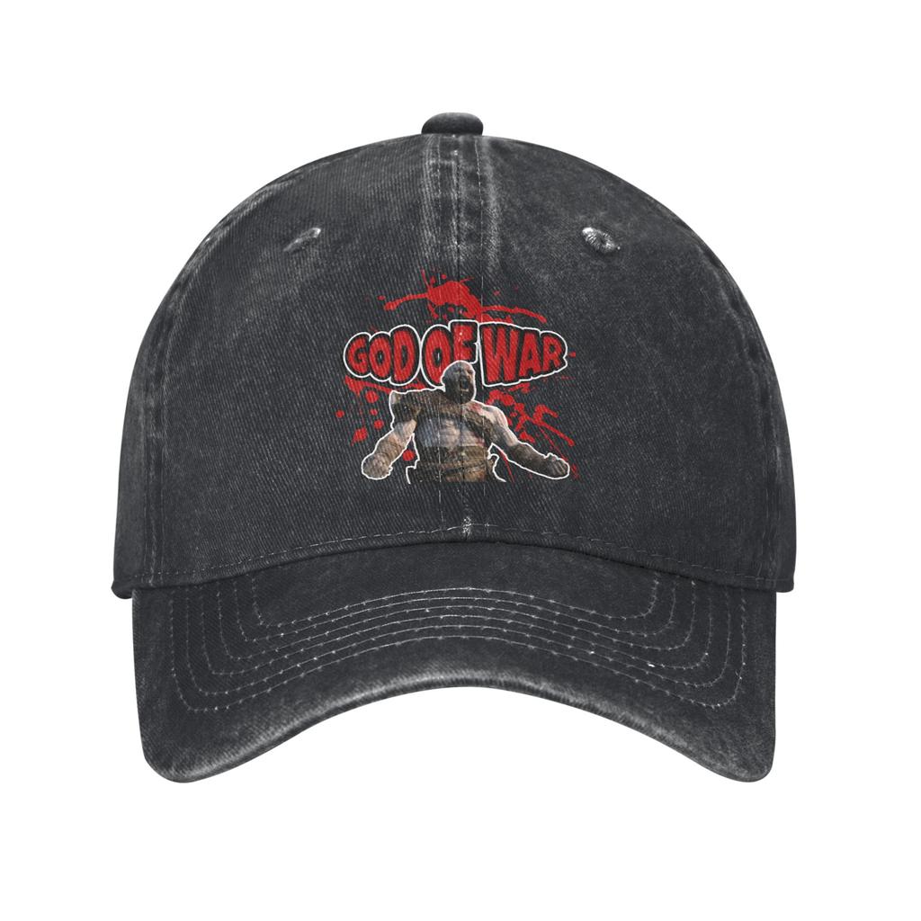 Vintage God of War Game Kratos and Son Baseball Cap for Unisex Women Distressed Denim Sun Cap All Seasons Travel Adjustable Hat Cap