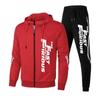 Men's And Women's Long Sleeves Printed Athletic Tracksuit Men's Zipper Hoodies Sport Suits Hooded Jacket and Sweatpants 2 Pieces Set