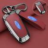 Leather Car Key Case Protector Cover for Ford Fusion Mustang Explorer F150 F250 F350 EcoSport Edge S-MAX Ranger Lincoln Mondeo