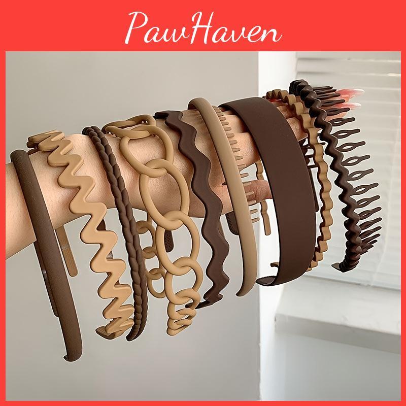 Teeth Plastic 9pcs Hairband Teeth Comb Headbands Matte Hair Bands Non Slip Solid Color Hair Accessories