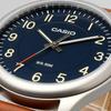Casio Standard Quartz Men's Watch MTP-B160L-2BV Blue Dial Tan Leather Band Imported Model