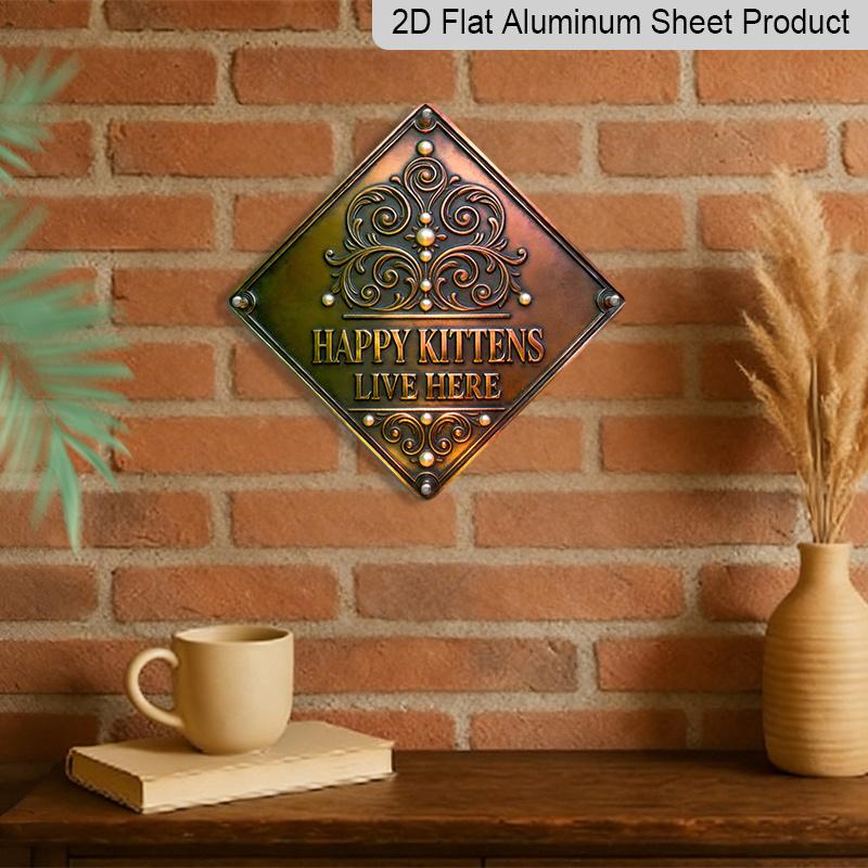 2D Flat -1pc Metal Wall Sign Featuring a Cat Theme, Perfect for Cat Lovers, And Suitable for Decorating Living Rooms, Entryways, Studies, Dining