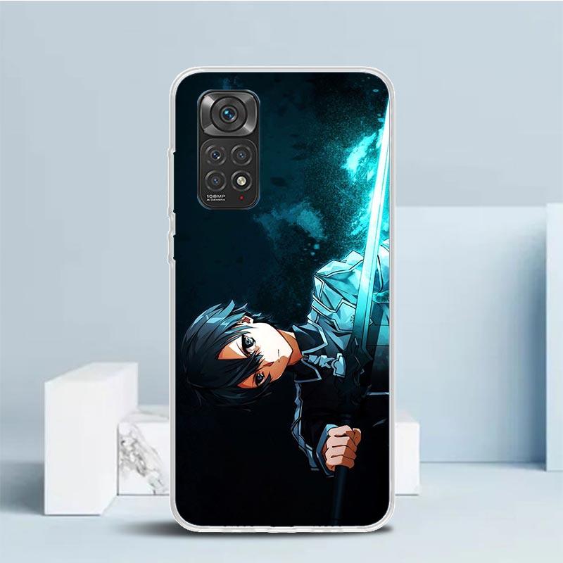 Чехол-бампер Sword Art Online Кирито для телефона Xiaomi Redmi Note 15 14 13 12 Pro Plus 14S 11S 11T 11E 10S 10 4G с рисунком