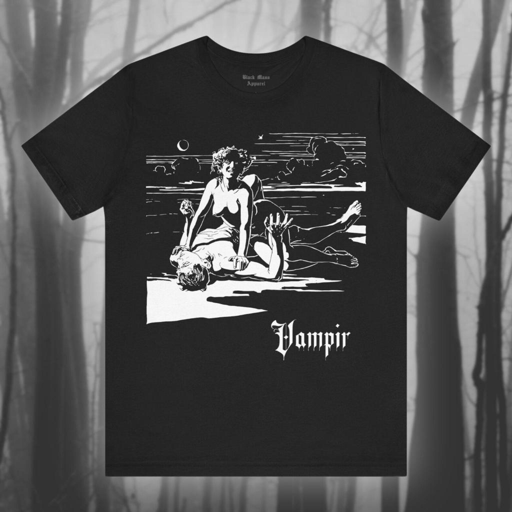 Vampir, Ernst Stohr Art, Vampire Shirt, Creepy T-Shirt, Spooky Goth T-Shirt, Female Vampyre, Dracula T-Shirt, Gothic Unisex Short Sleeve Tee