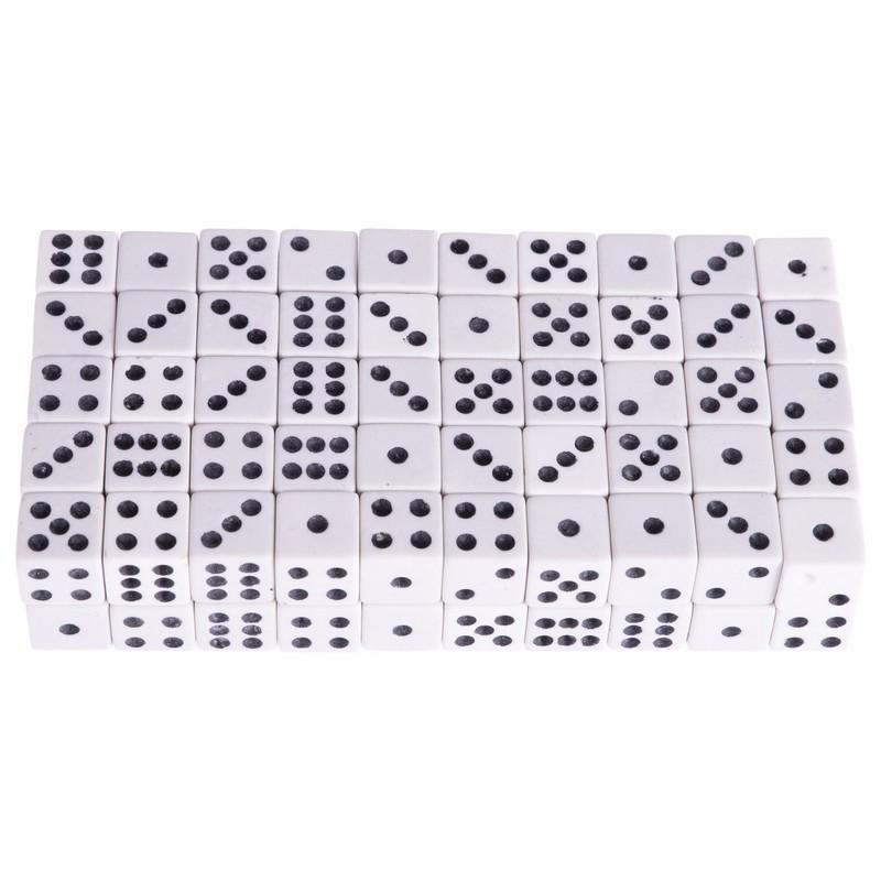 Кости игральные SP-Sport IG-5514 100шт белый