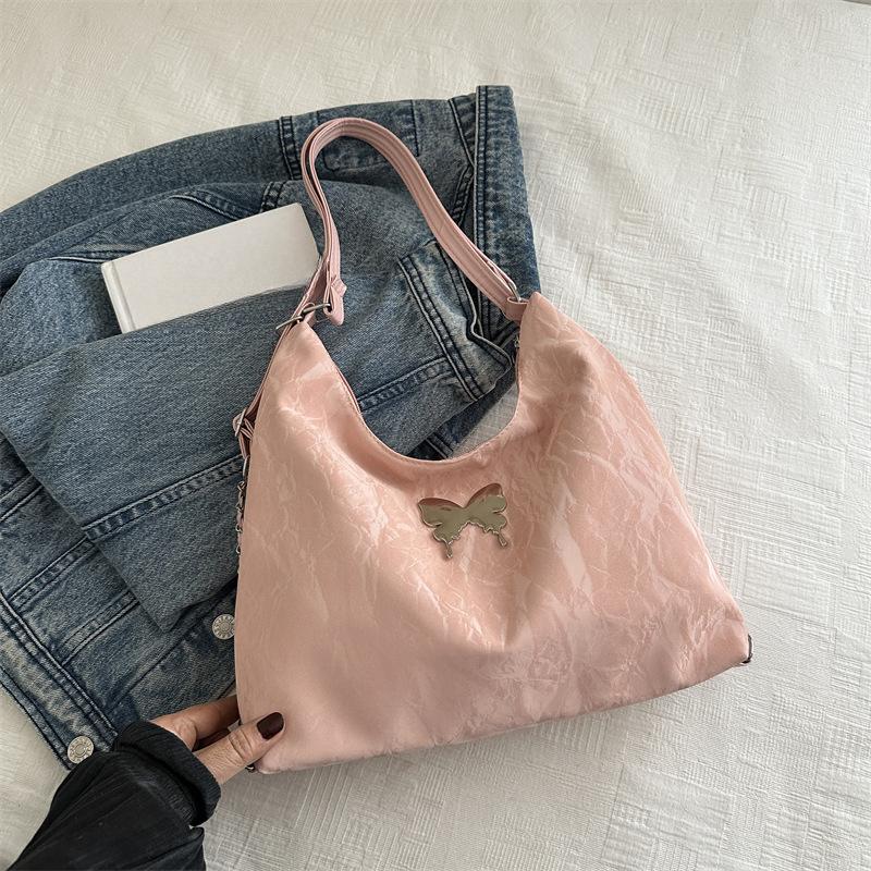 Новая корейская версия весенней персонализированной повседневной сумки большой вместимости, красивой нишевой, простой, на одно плечо, с наклонным носком