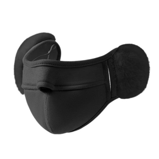 Cycling Face Guard with Plush Earmuffs Windproof Warm Fall Winter Cold Weather Outdoor Snow Skiing Motorbike Riding 2-In-1 Ear Protection Face Guard