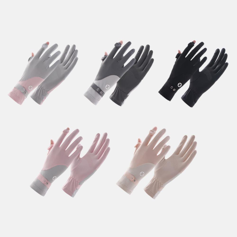 Anti-UV Sun Protection Riding Gloves Ice Silk Summer Driving Mittens Women Sunscreen Gloves Ladies