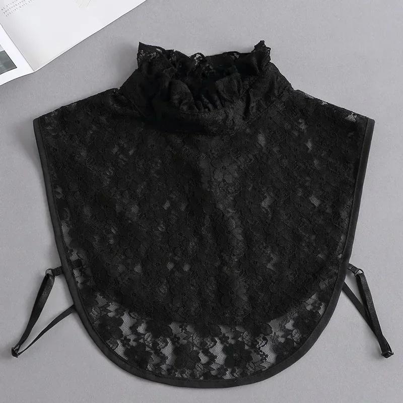 Hollow Lace Chiffon Doll Cotton Fake Collar Blouse Sweater Detachable Shirt Collar False Collar Lapel Women Top Collars Decor