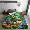 1pc Dinosaur Off - Road Camping Blanket, Multi - Season Universal for Bedroom Living Room Camping, Flannel 2D Flat Decor