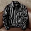 New Genuine Leather Jacket Men Slim Fit Short Biker Coat Real Cowhide Motorcycle Jacket