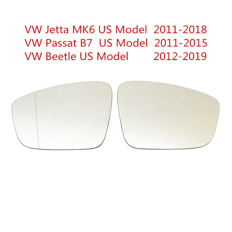 Side Mirror Glass For VW Jetta MK6 2011-2018 Passat B7 2011-2015 Beetle 2012- US Model With Heating Rearview Mirror Lens