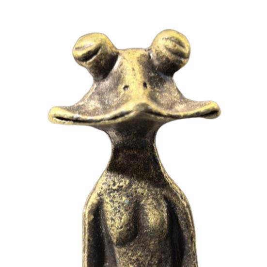 Медитирующая лягушка фигурка сплав мини статуэтка дзен лягушки ретро миниатюрная лягушка настольное украшение для дома офиса гостиной декорация