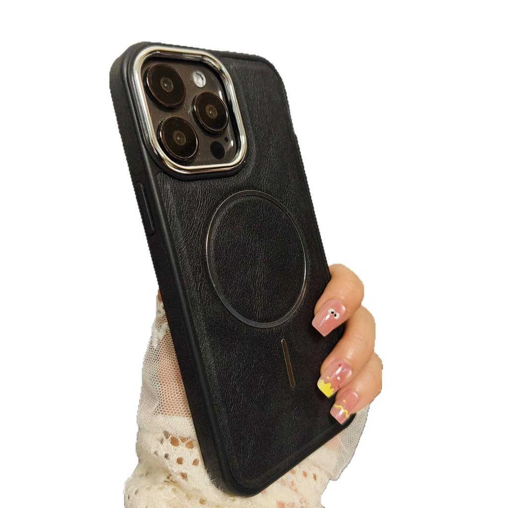 Премиальный кожаный магнитный чехол для iPhone 17 Pro Max - Противоскользящая, ударопрочная защитная крышка, совместимая с Apple iPhone 16