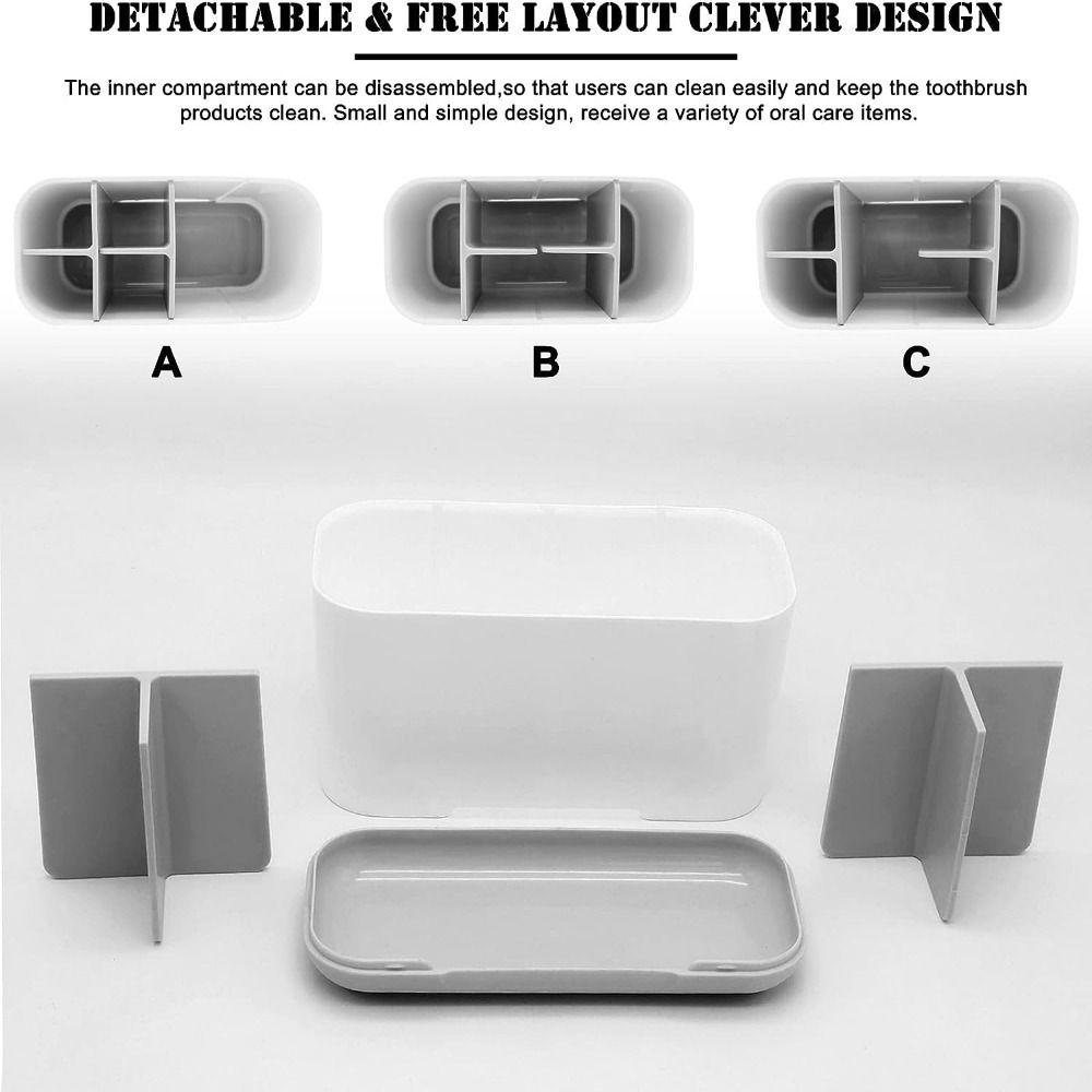 Multi-functional Toothpaste Holder Plastic Bathroom Storage Organizer Toothbrush Holders Home