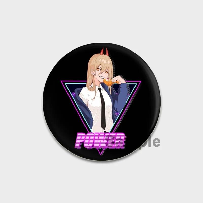 32/44/58MM Chainsaw Man Enamel Pin Brooch, Cute Anime Figure, Power Makima Lapel Pins, Backpack, T-shirt, Jewelry Accessories, Gifts