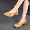 Fashion GKTINOO 2025 Autumn New Vintage Versatile Genuine Leather Woven Flat Shoes Handmade Round Toe Handmade Soft Sole Slip-on Shoes