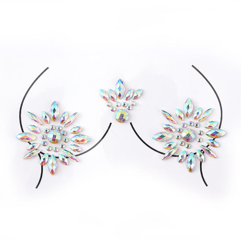 Блестящие тату-наклейки для макияжа и украшения груди на карнавал