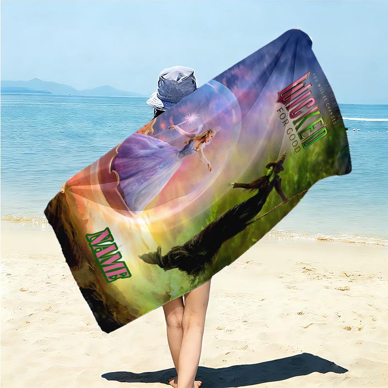 Personalized Magic Transformation Beach Towel Microfiber Beach Towel Thin Absorbent for Beach Swimming Yoga Bath Sports. 0910259
