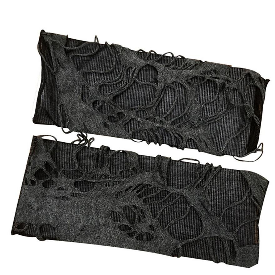 Punk Rock Gloves Creative Trendy Gothic Halloween Party Cosplay Costume Beggar Fingerless Ripped Gloves