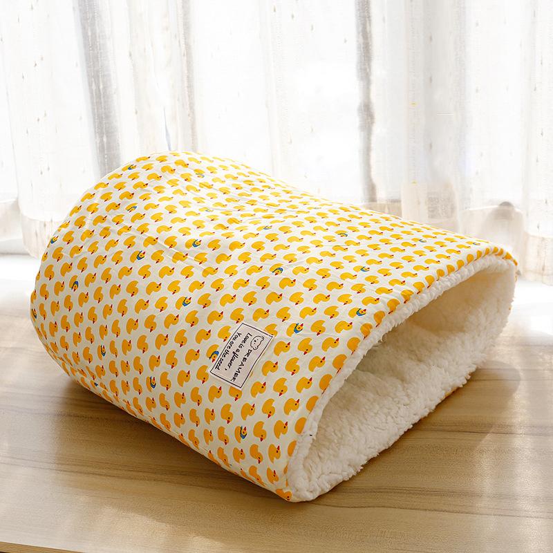 Зимняя кошачья кровать-корзина, плюшевая теплая будка для щенков, гнездо для средних и маленьких собак, утолщенный спальный мешок, мягкий, удобный, для питомцев, котят, пещера, дом