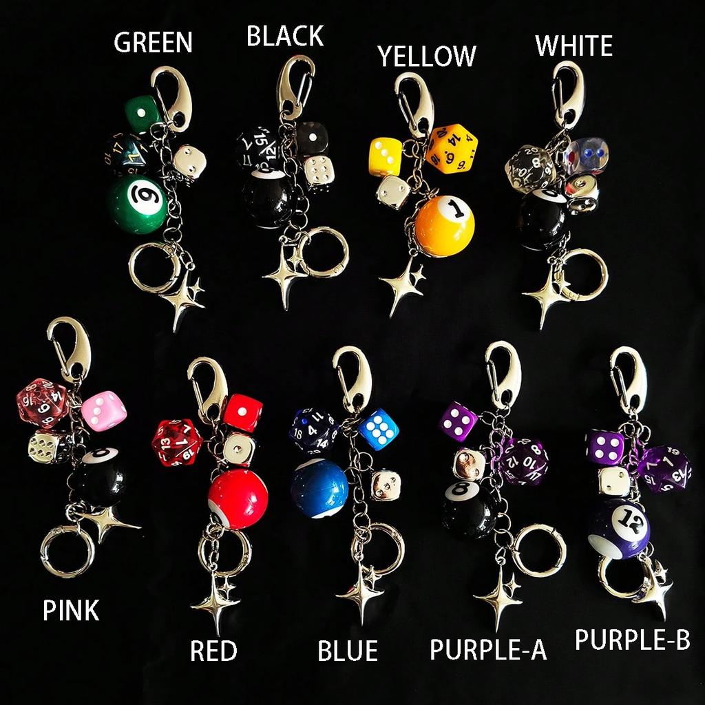 Star Dice Black Eight Ball Pendant Bag Pendant Handmade Diy Pendant Ornaments Suitable for Car Keychain Decorations Cool Style