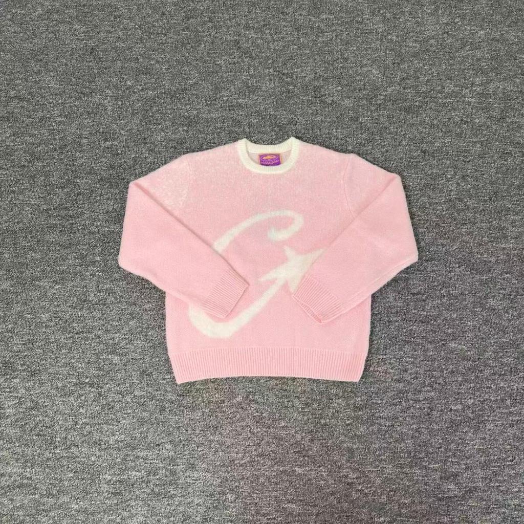 Модный шерстяной кардиган на молнии Corteiz - Американский ретро уличный хип-хоп унисекс куртка