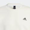 adidas Свитшот с круглым вырезом и принтом логотипа, флисовый, унисекс, белый IB2713