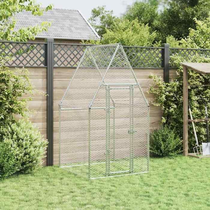 VidaXL Chicken Cage Silver 100x100x190 Cm Galvanized Steel, Chicken Coop, Chicken Run, Chicken Coop with Run, Hut 172549