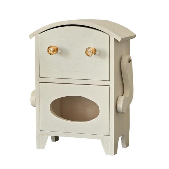 Мини-шкафчик для хранения в форме робота Деревянная шкатулка для украшений Ящик и держатель для салфеток Настольный органайзер для украшений Косметики Туалетного столика Общежития Спальни