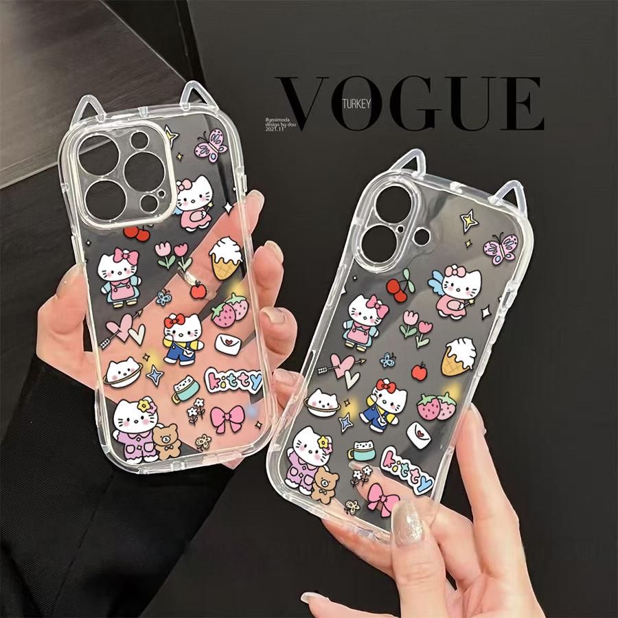 Чехол для телефона Sanrio с ушками кошки KT для Apple 17 - Новая модель